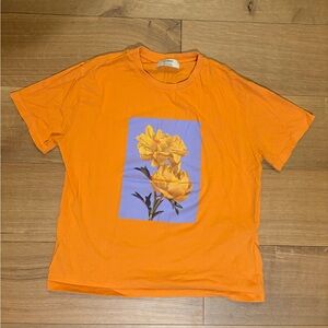 Pull&Bear Bright Orange Crewneck Tee
